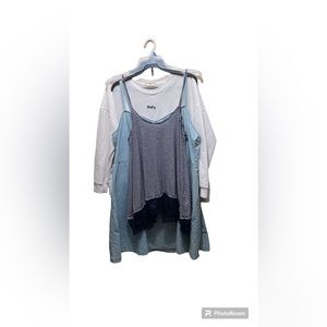 3 piece Bundle! Cute summer dresses and tank top crewneck white and blue dreams